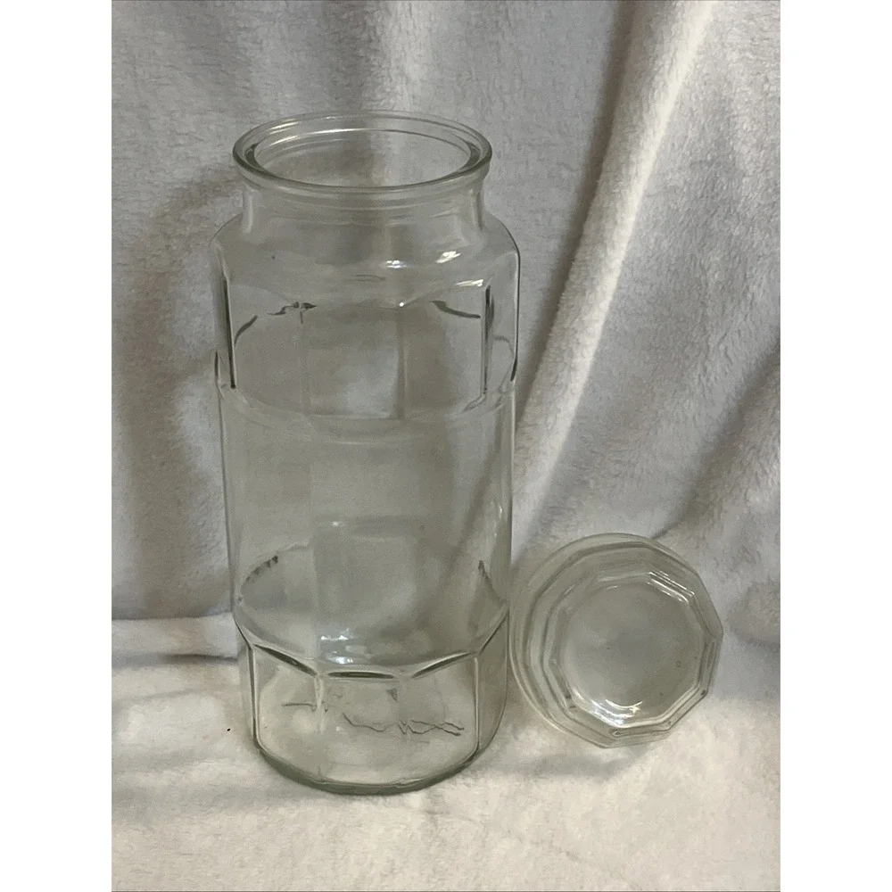 Vintage PLANTERS Mr. Peanut Anchor Hocking Glass Jar Container‎ & Lid 1979